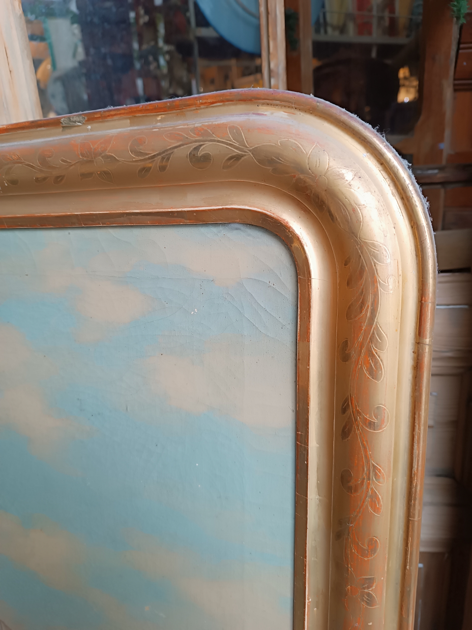 Trumeau Ancien huile sur toile "sujet religieux" Epoque XIXème – Image 4