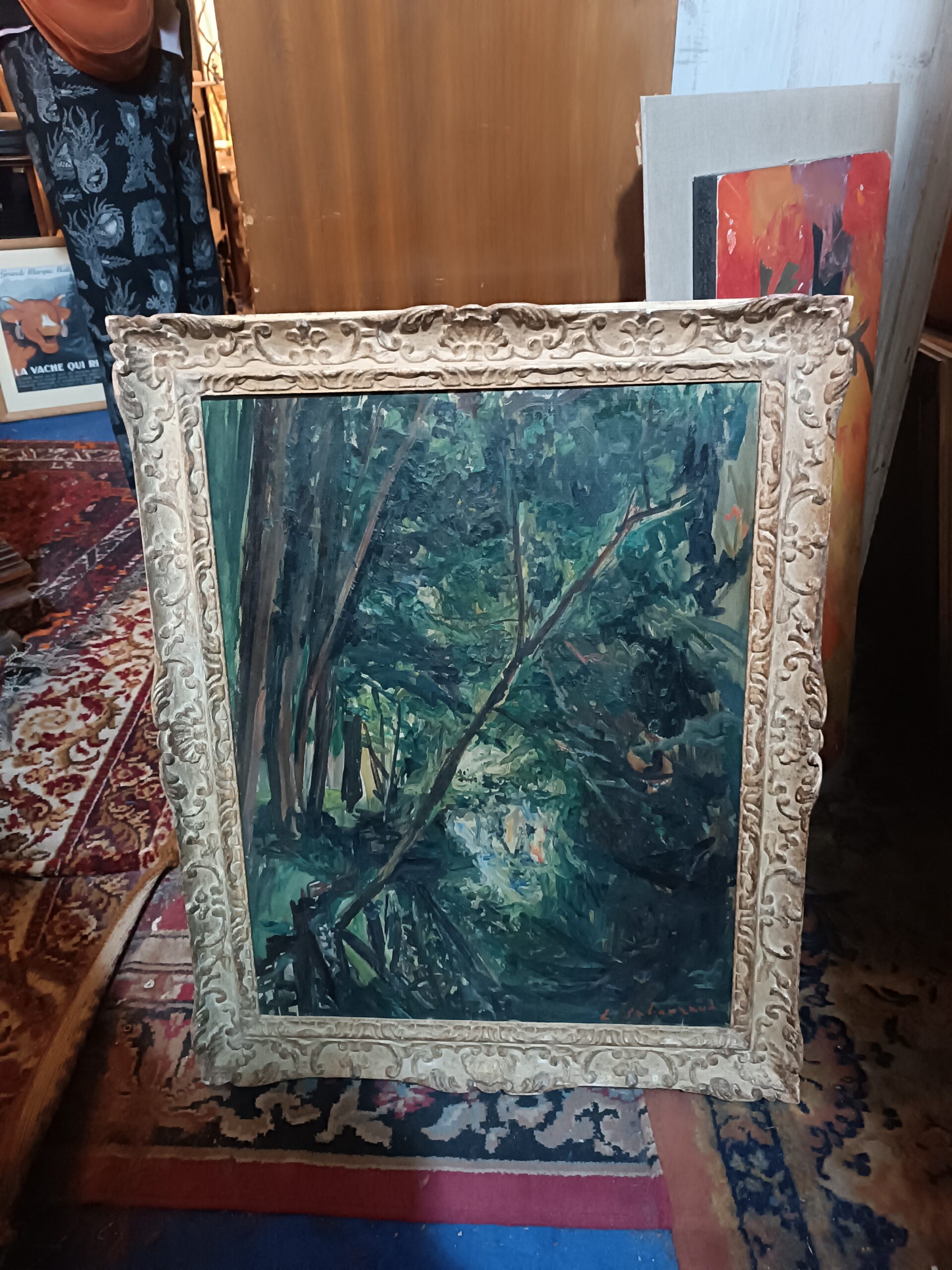 Tableau E.Sabouraud Huile sur Toile Cadre Montparnasse – Image 3