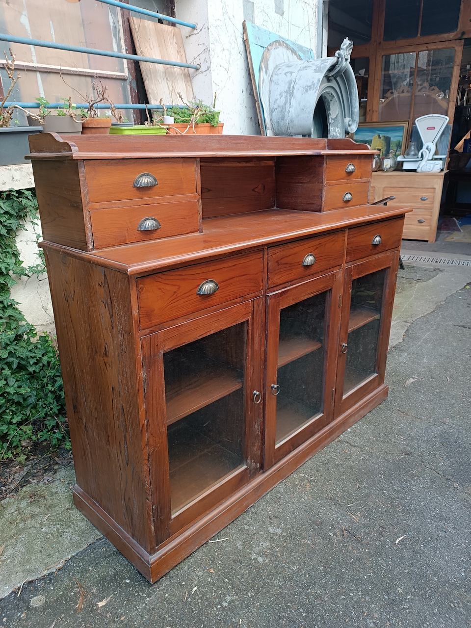 Buffet Colonial en Teck meuble Seconde Main en bon état – Image 3