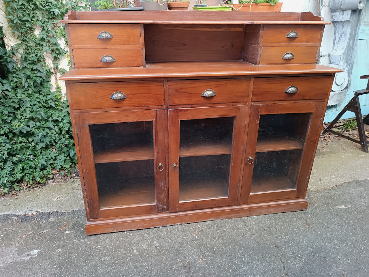 Buffet Colonial en Teck meuble Seconde Main en bon état – Image 4