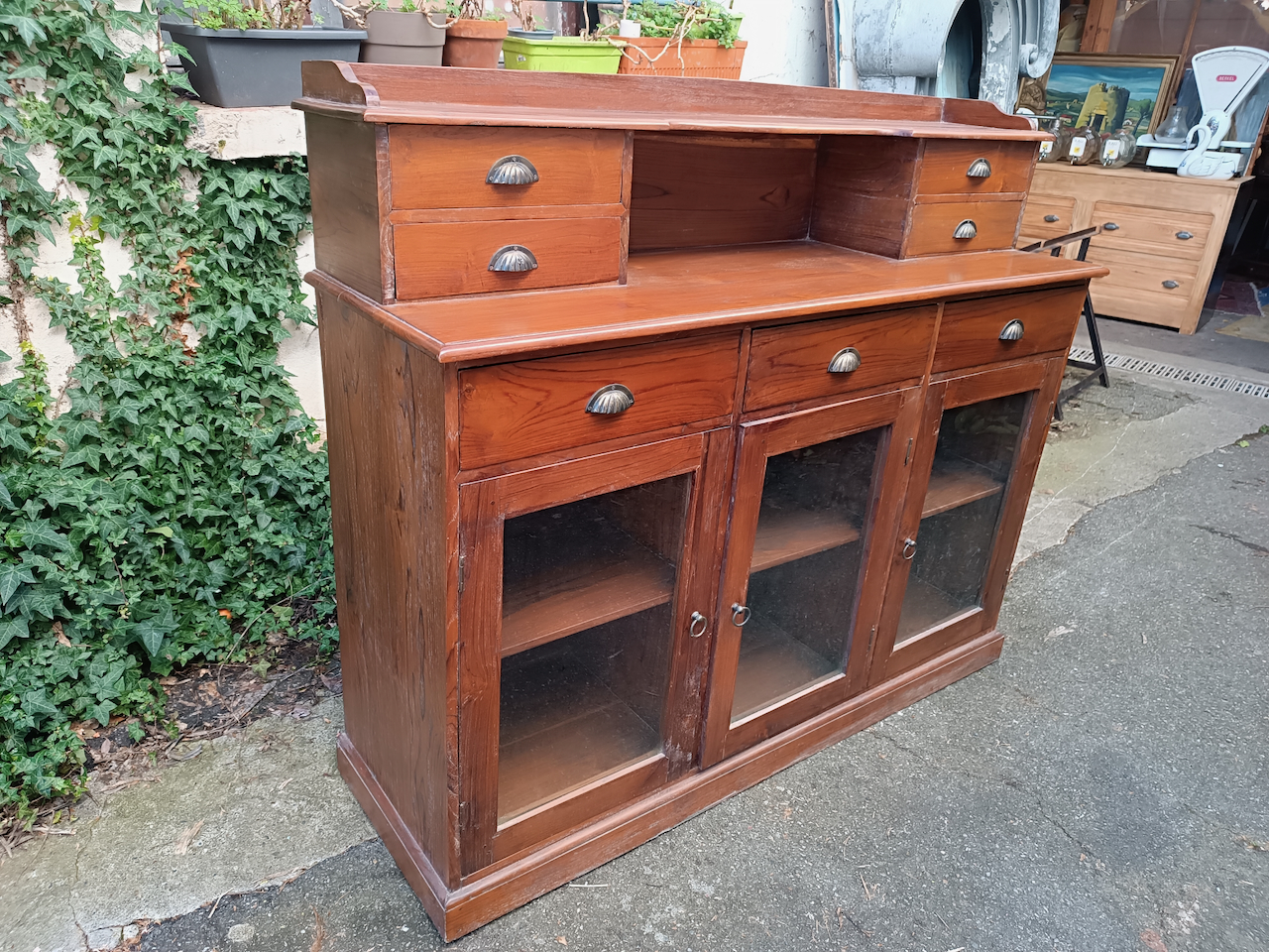 Buffet Colonial en Teck meuble Seconde Main en bon état – Image 5