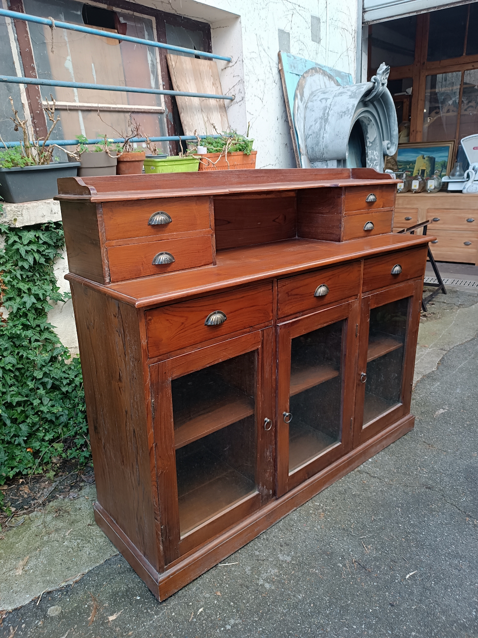 Buffet Colonial en Teck meuble Seconde Main en bon état – Image 7