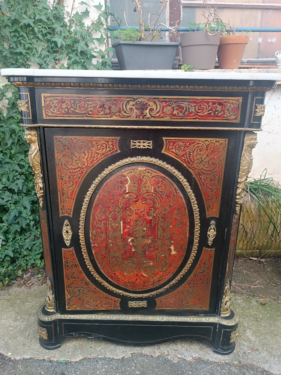 Meuble d'appui Napoléon III en Marqueterie Boulle Epoque XIXème – Image 2