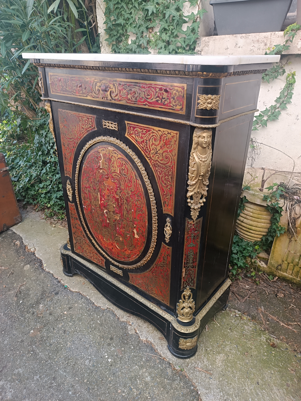 Meuble d'appui Napoléon III en Marqueterie Boulle Epoque XIXème – Image 3