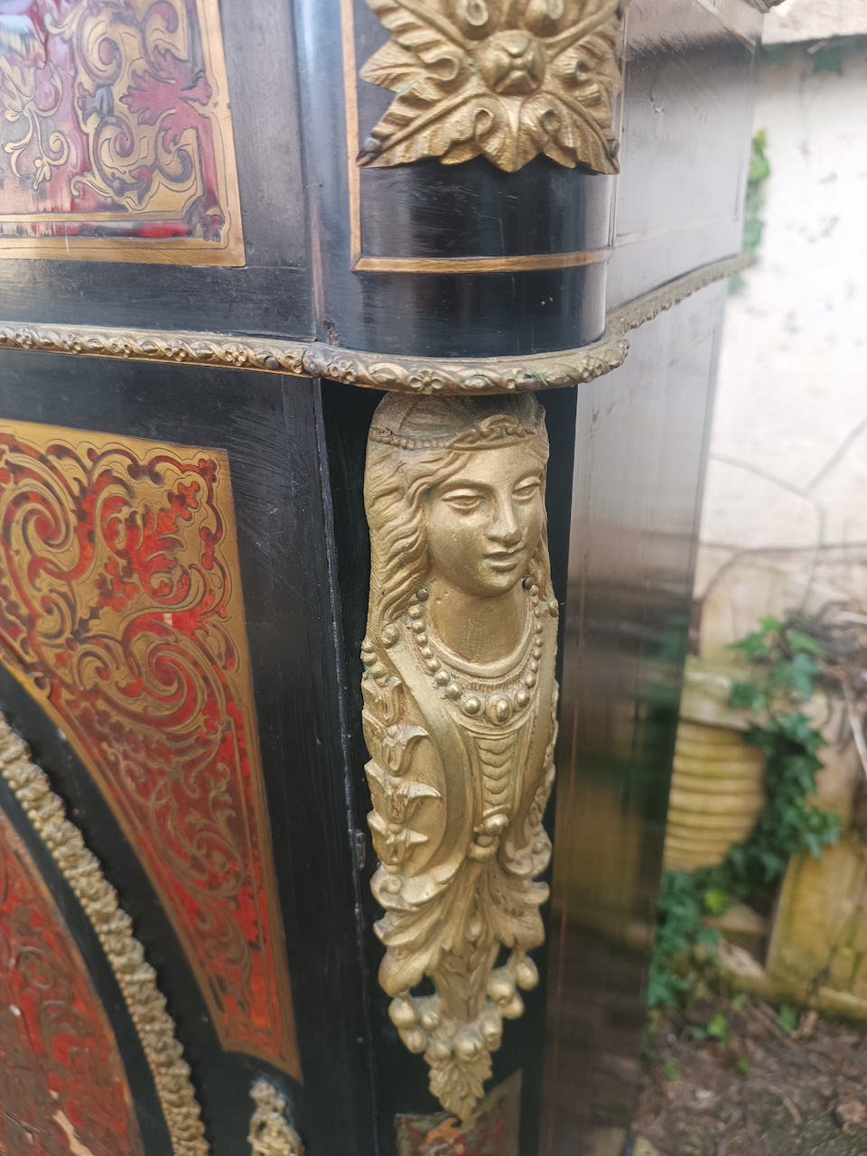 Meuble d'appui Napoléon III en Marqueterie Boulle Epoque XIXème – Image 5