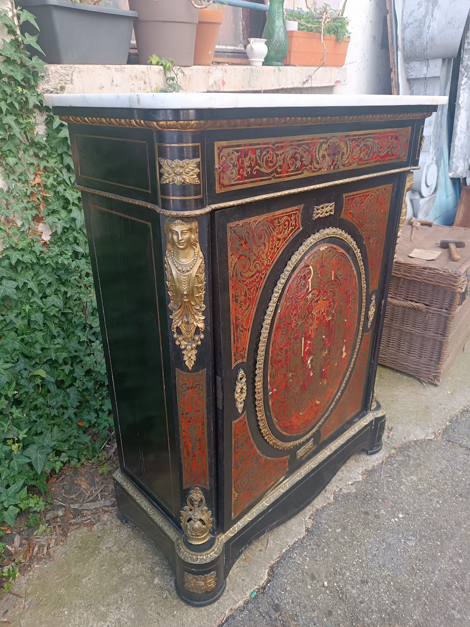 Meuble d'appui Napoléon III en Marqueterie Boulle Epoque XIXème – Image 6