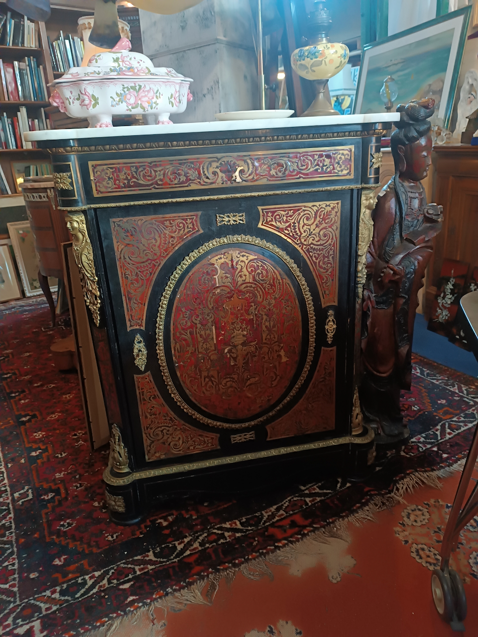 Meuble d'appui Napoléon III en Marqueterie Boulle Epoque XIXème – Image 7