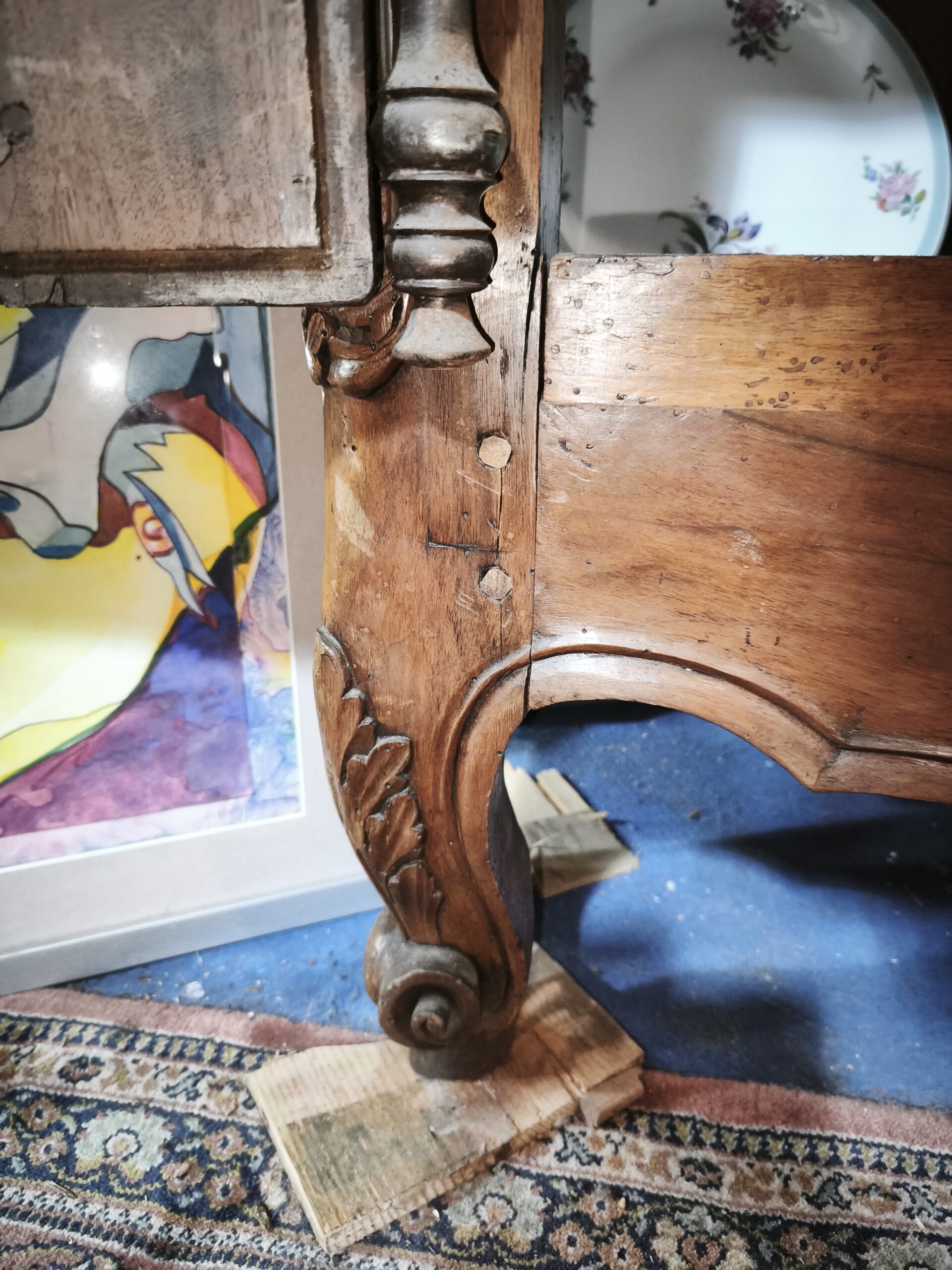 Armoire Provençale de mariage Louis XV Epoque fin XVIIIème en Noyer – Image 21