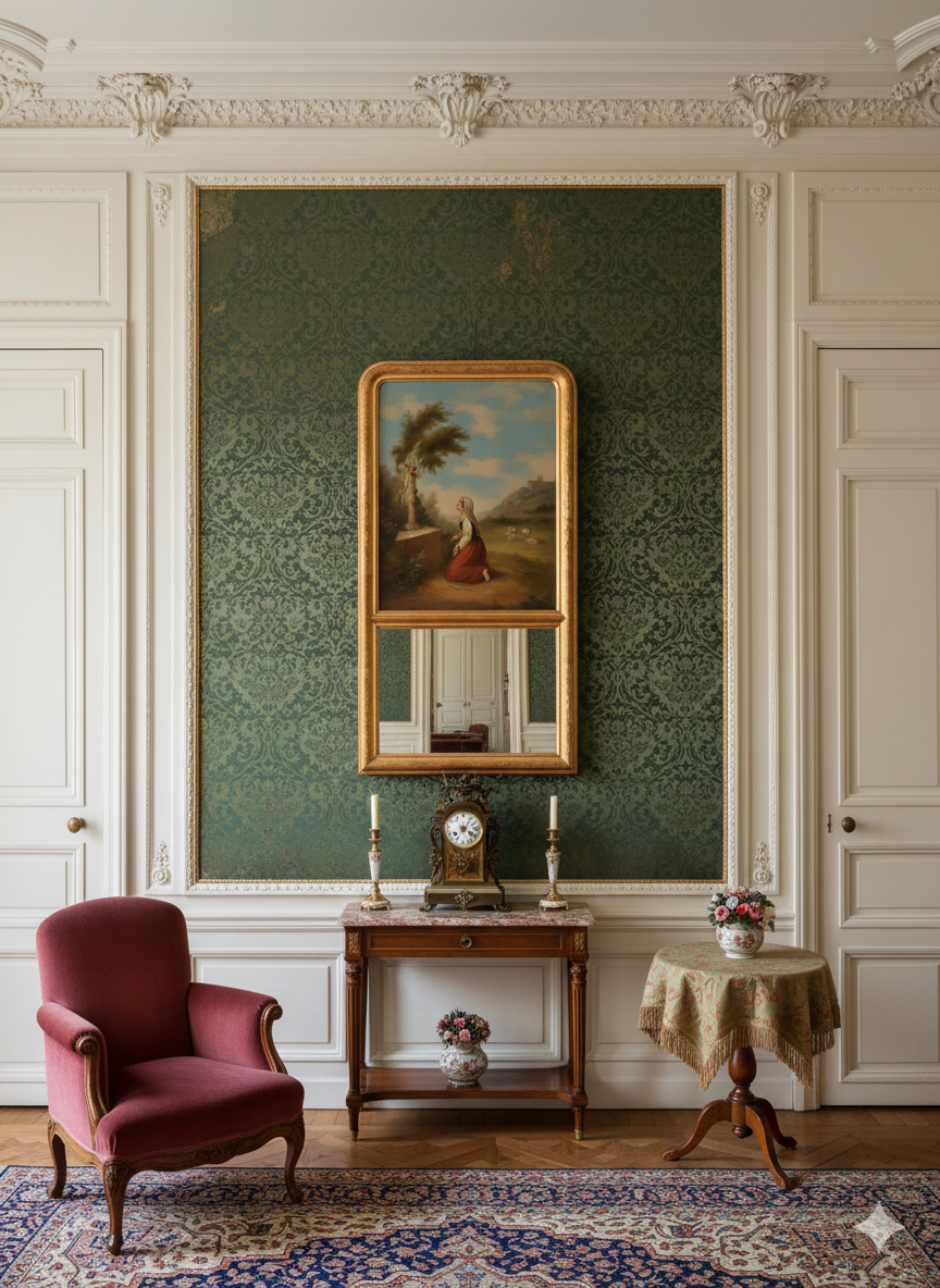 Trumeau Ancien huile sur toile "sujet religieux" Epoque XIXème – Image 8