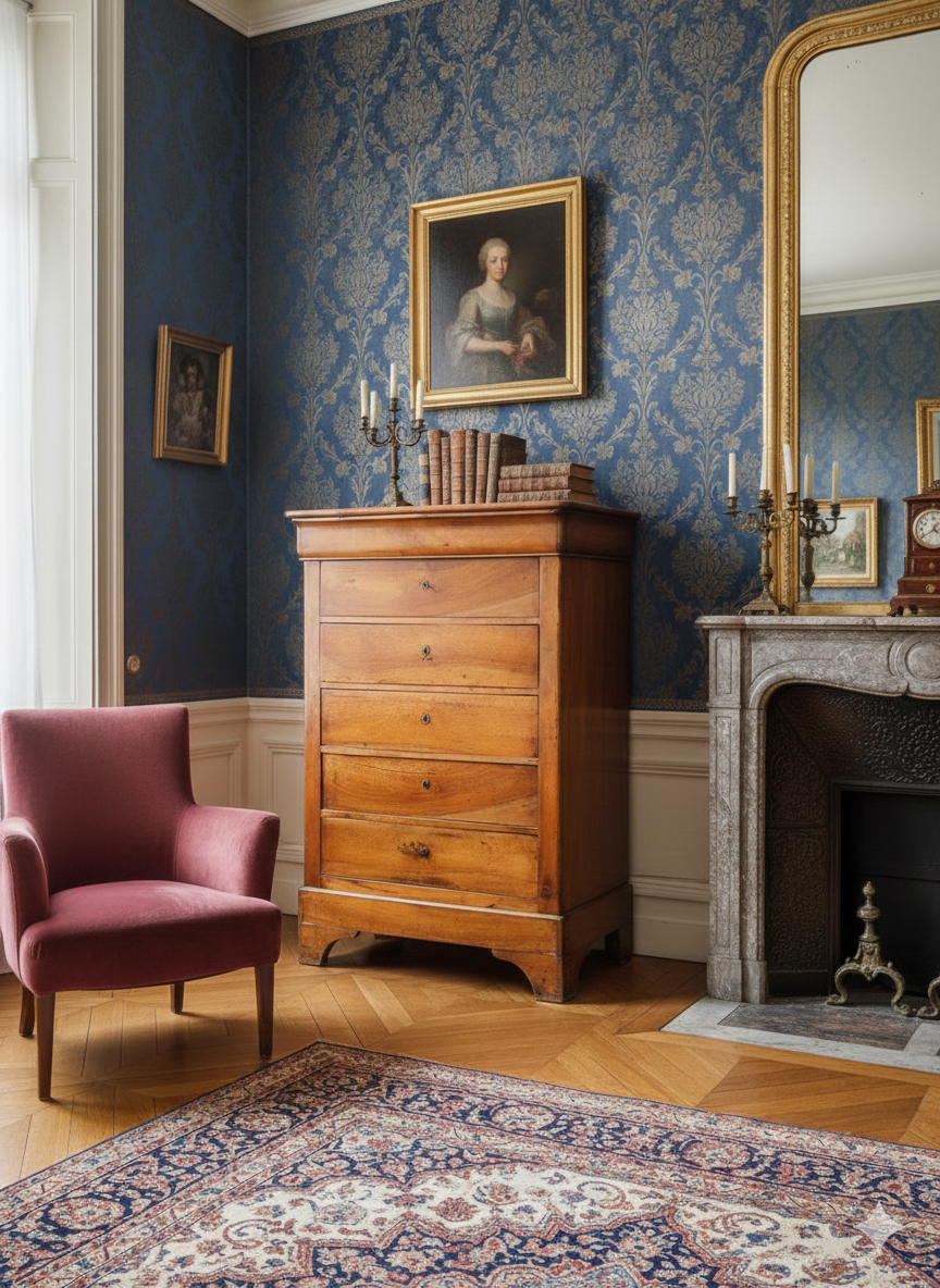 Commode Semainier Louis Philippe en Noyer – Image 5