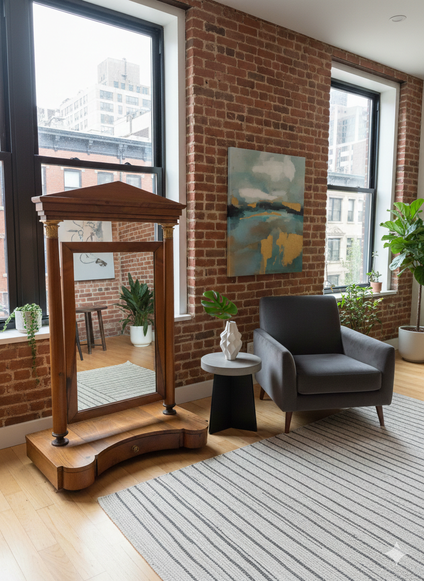 Psyché de table de Style Empire Epoque XIXème en Noyer – Image 3