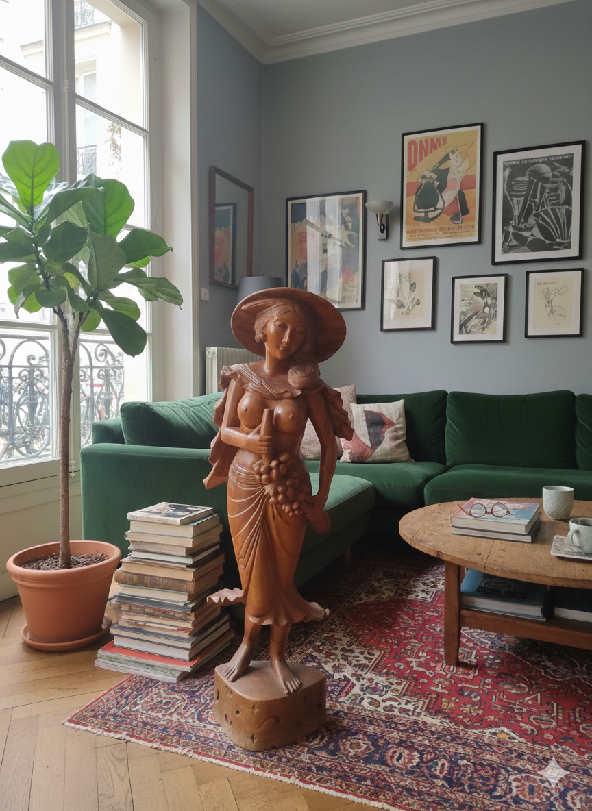 Sculpture Féminine Vietnam en Bois Massif – Image 12