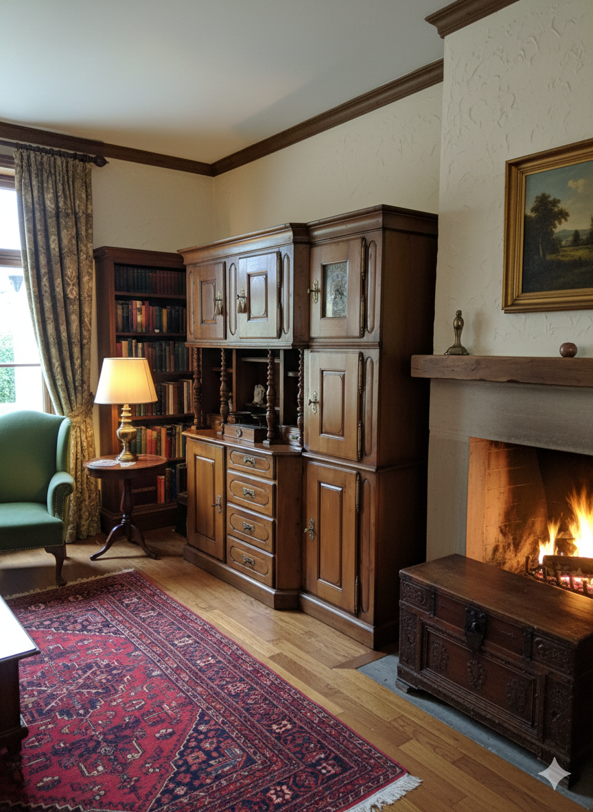 Buffet Alsacien Olmer en Merisier Epoque XIXème avec Horloge intégrée – Image 10