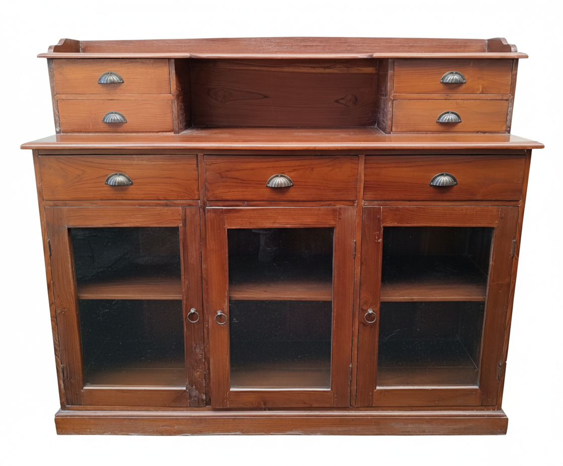 Buffet Colonial en Teck meuble Seconde Main en bon état – Image 9