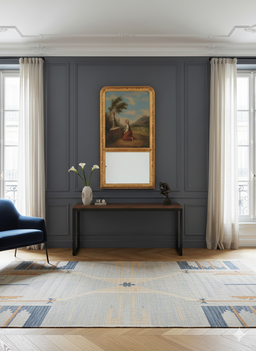 Trumeau Ancien huile sur toile "sujet religieux" Epoque XIXème – Image 6