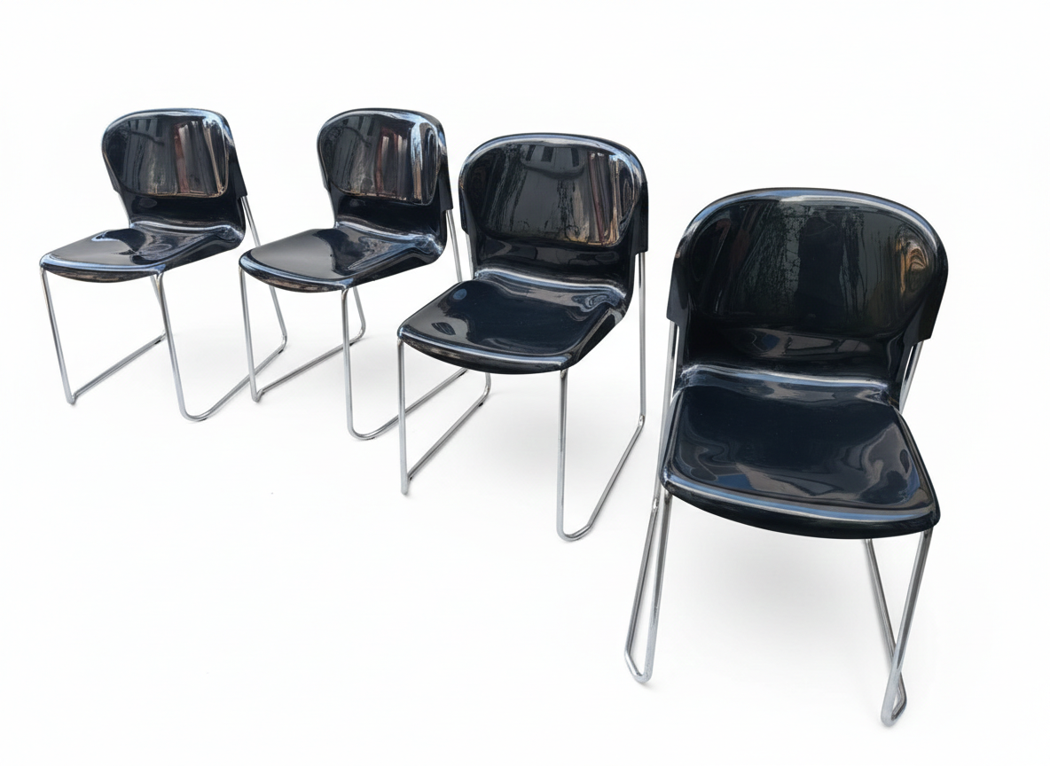 Chaises Drabert SM400K West-Germany Designer Gerd Lange série de quatre – Image 3