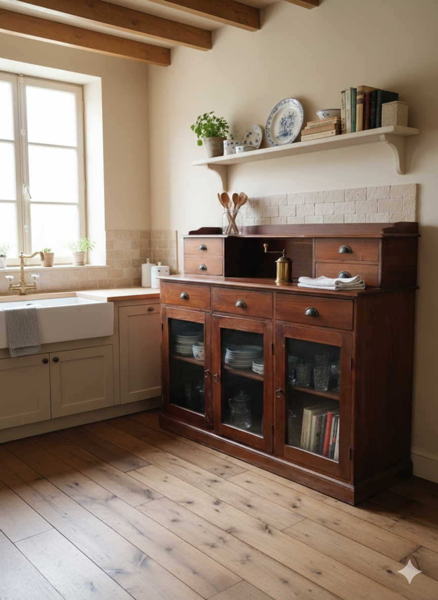 Buffet Colonial en Teck meuble Seconde Main en bon état – Image 12