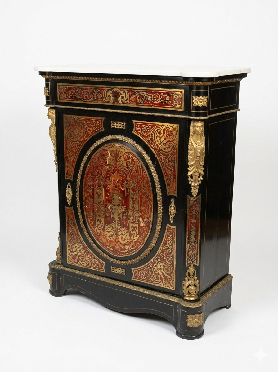 Meuble d'appui Napoléon III en Marqueterie Boulle Epoque XIXème – Image 8