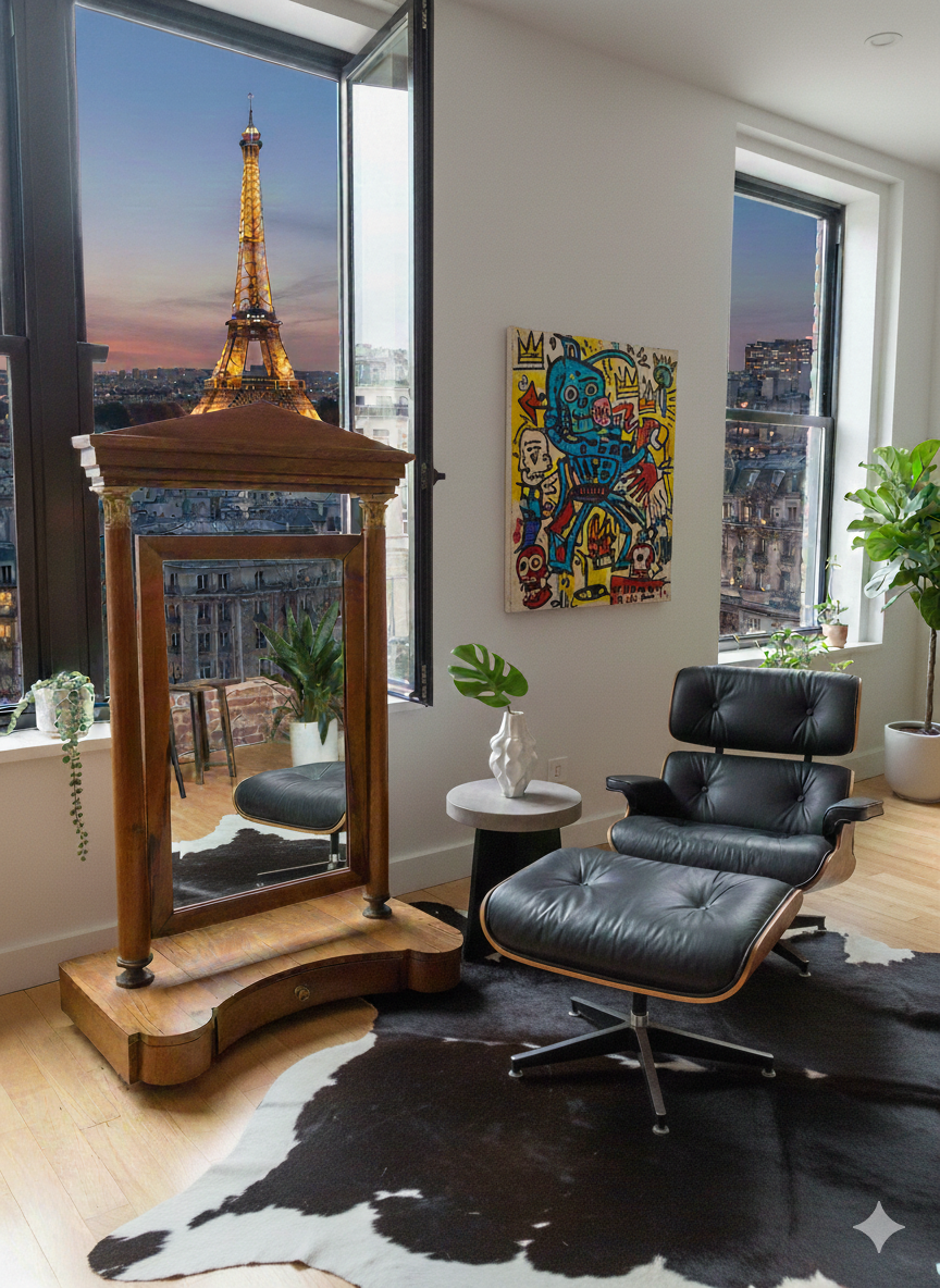 Psyché de table de Style Empire Epoque XIXème en Noyer – Image 5