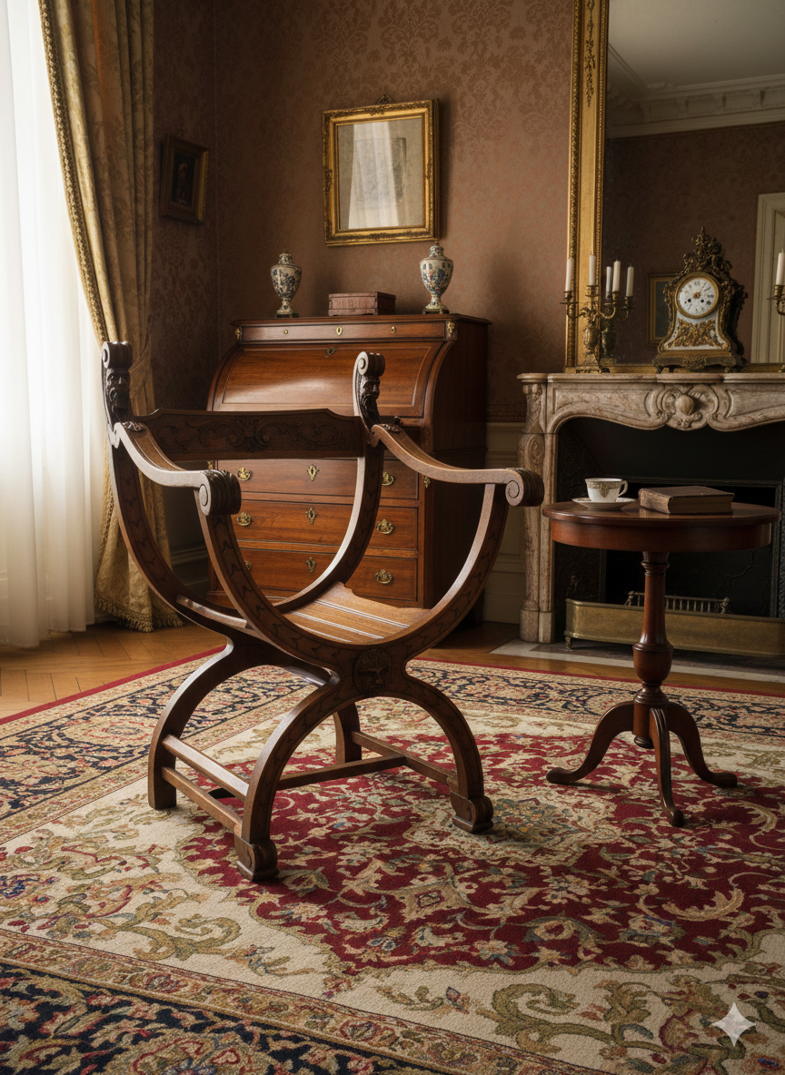 Fauteuil Dagobert Epoque XIXème en Noyer Massif – Image 8