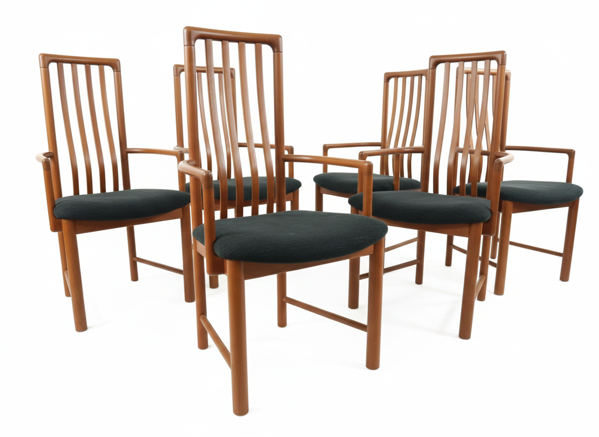 Chaises Scandinaves Vintage 70 Hans Jorgen Frygendal pour Boltinge Stolefabrik série de six – Image 2