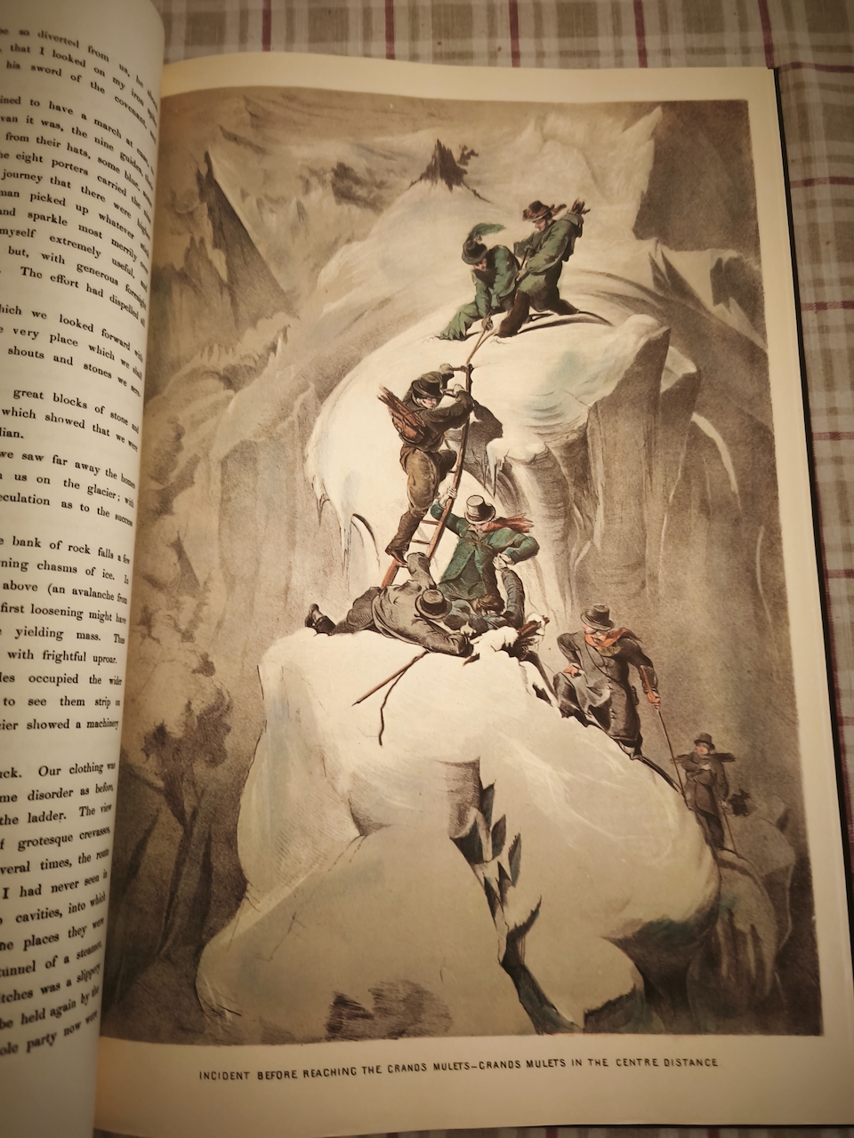 Livre J.D.H. BROWNE "Dix scenes illustrant mon ascension au mont blanc" Genève & Paris, Slatkine, 1980, imp. in-folio, 2 ff. + 13 p. + 10 planches en couleur, reliure en toile originale. – Image 6