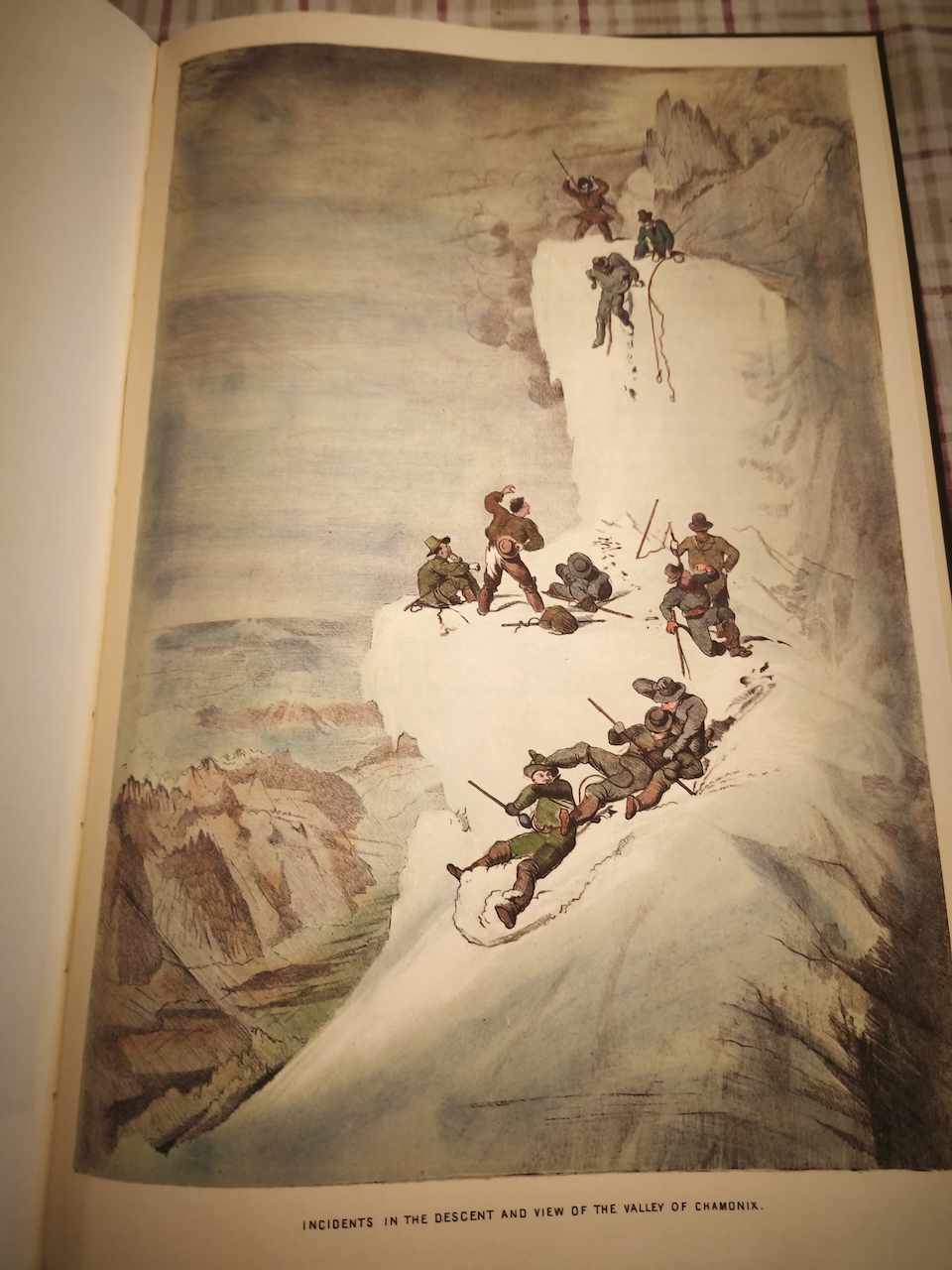 Livre J.D.H. BROWNE "Dix scenes illustrant mon ascension au mont blanc" Genève & Paris, Slatkine, 1980, imp. in-folio, 2 ff. + 13 p. + 10 planches en couleur, reliure en toile originale. – Image 15