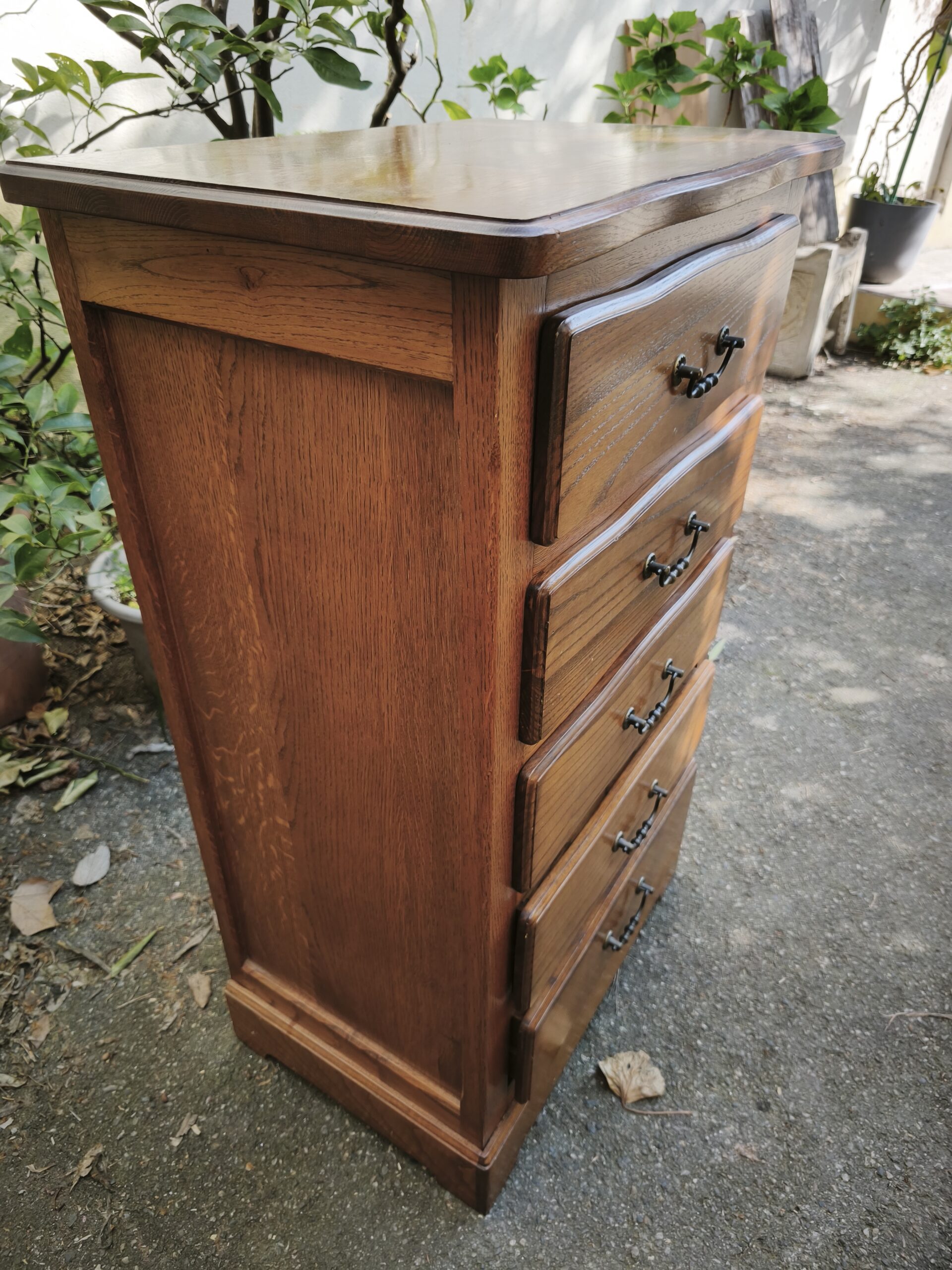 Meuble Colonne à cinq tiroirs en Chêne meuble seconde main – Image 3