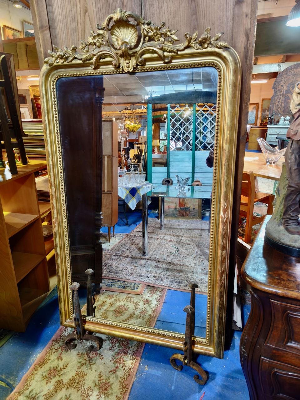 Grand Miroir Doré Style Louis XV Epoque Napoléon III – Image 5