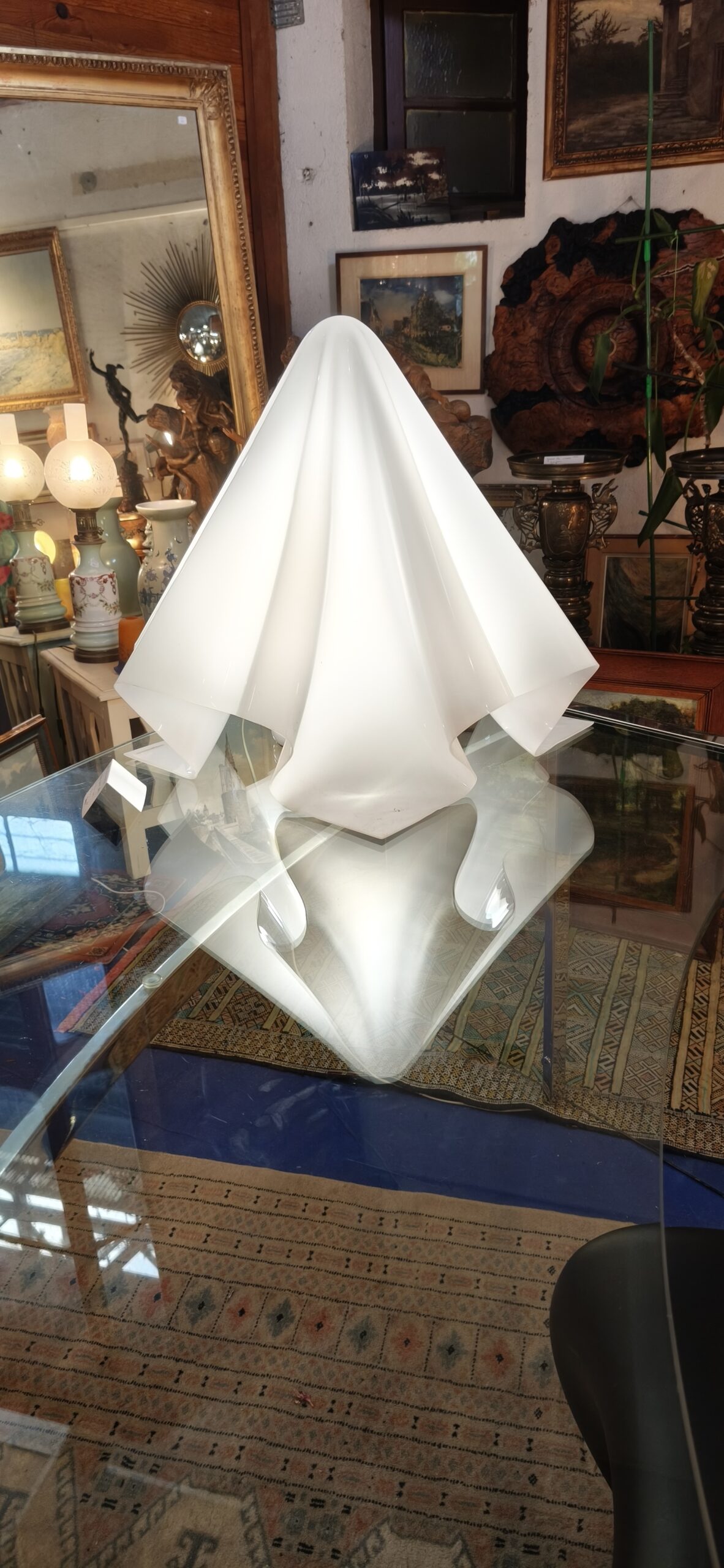 Lampe Shiro Kuramata Modèle Ghost (OBA-Q), première production 1972 étiquette "Design by Shiro Kuramata 1972". – Image 10