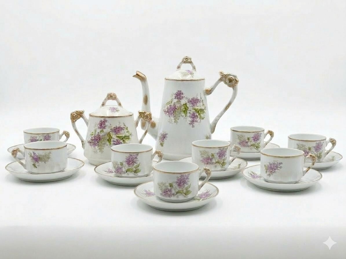 Service à Café en Porcelaine Epoque fin XIXème - Début XXème – Image 8