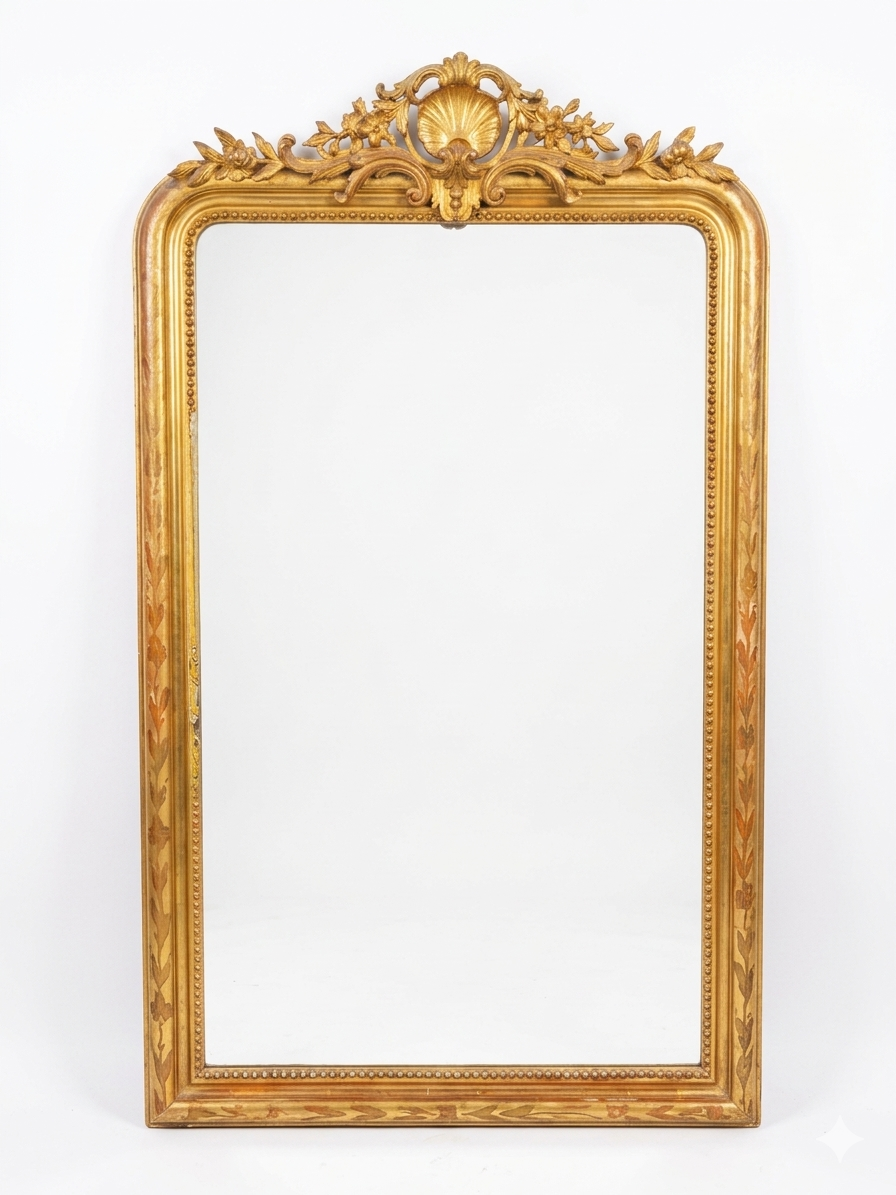 Grand Miroir Doré Style Louis XV Epoque Napoléon III – Image 6