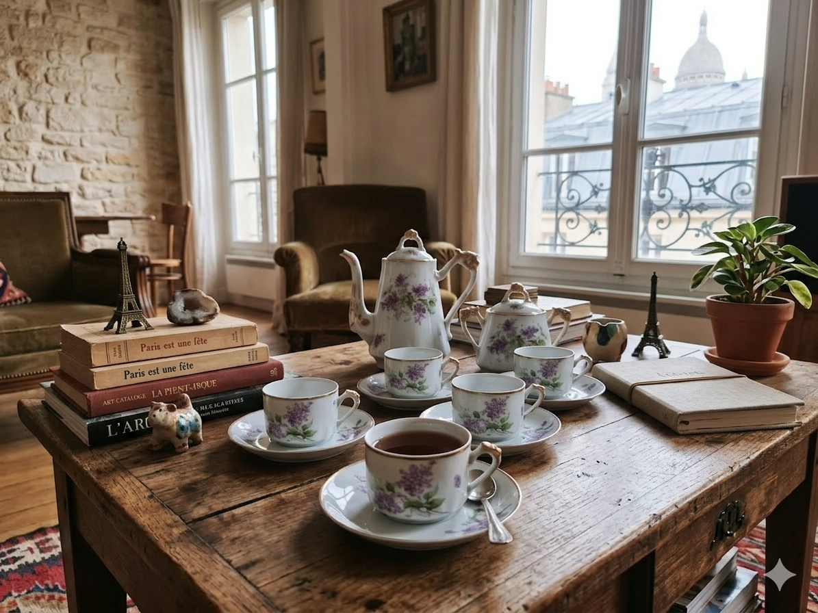 Service à Café en Porcelaine Epoque fin XIXème - Début XXème – Image 10