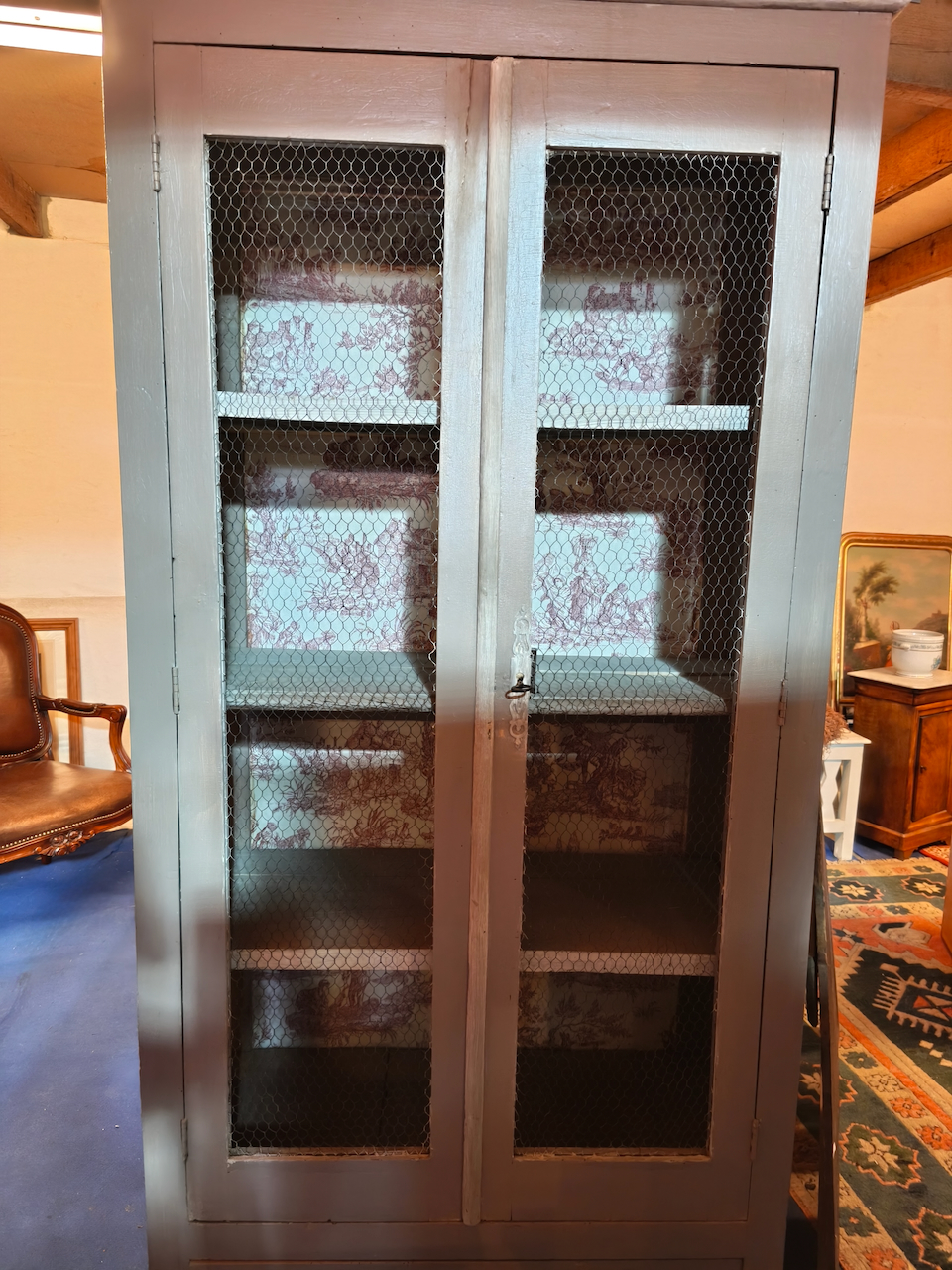 Armoire Parisienne Patinée portes grillagées – Image 2