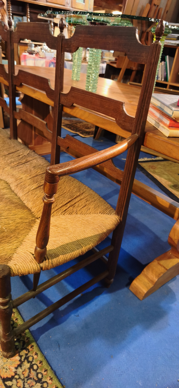 Radassier Provençal banquette trois places en Chêne Epoque XIXème – Image 8
