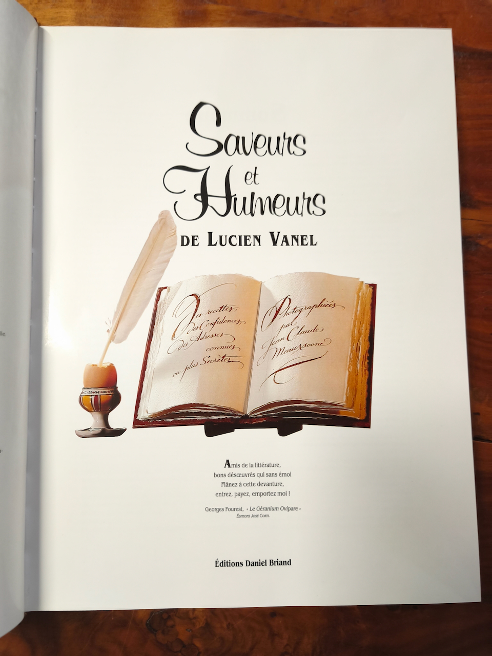 Livre Lucien Vanel "Saveurs et humeurs" Editions Daniel Briand – Image 2
