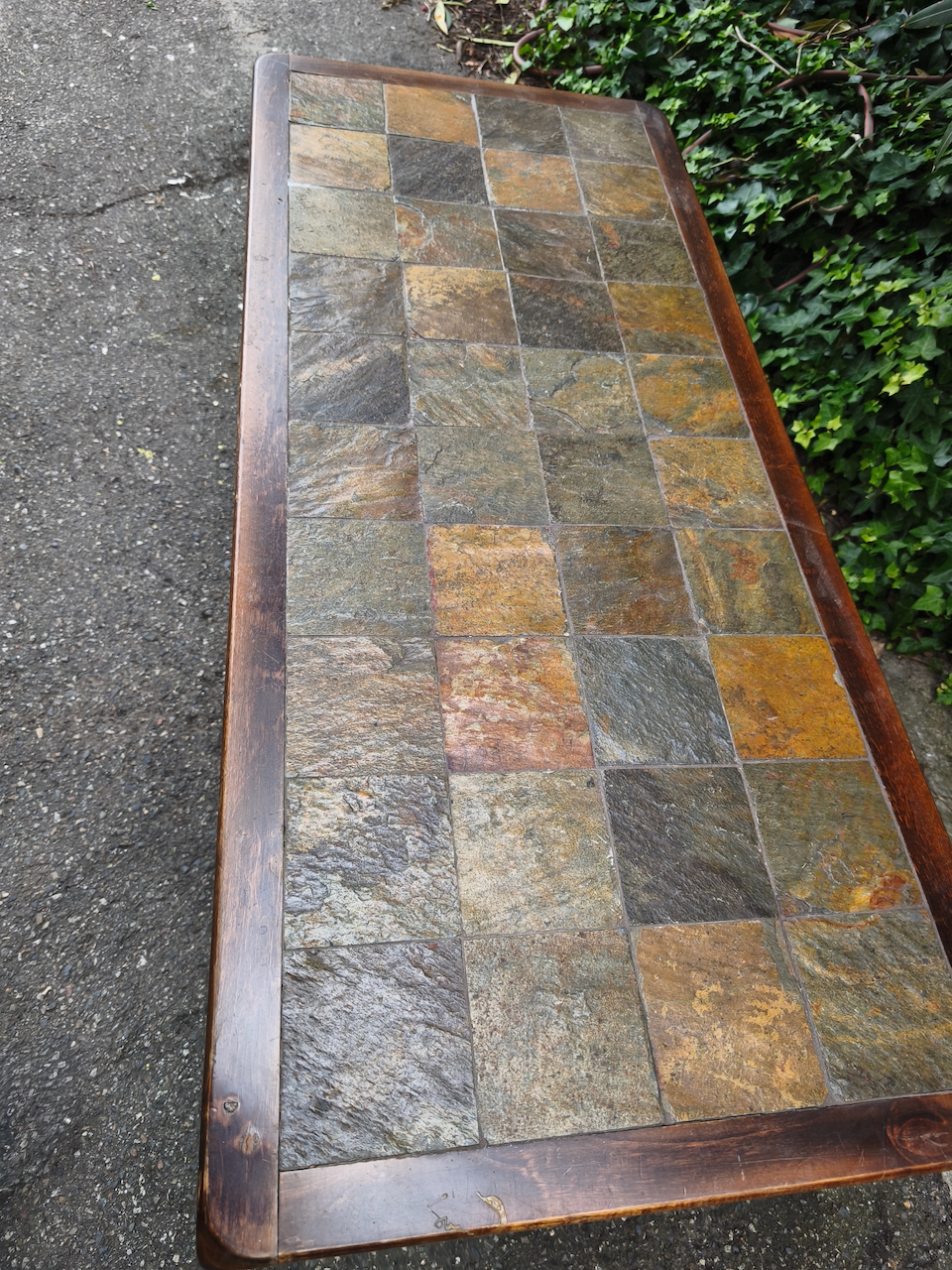 Table Basse Vintage 70 Bois et Pierre – Image 3