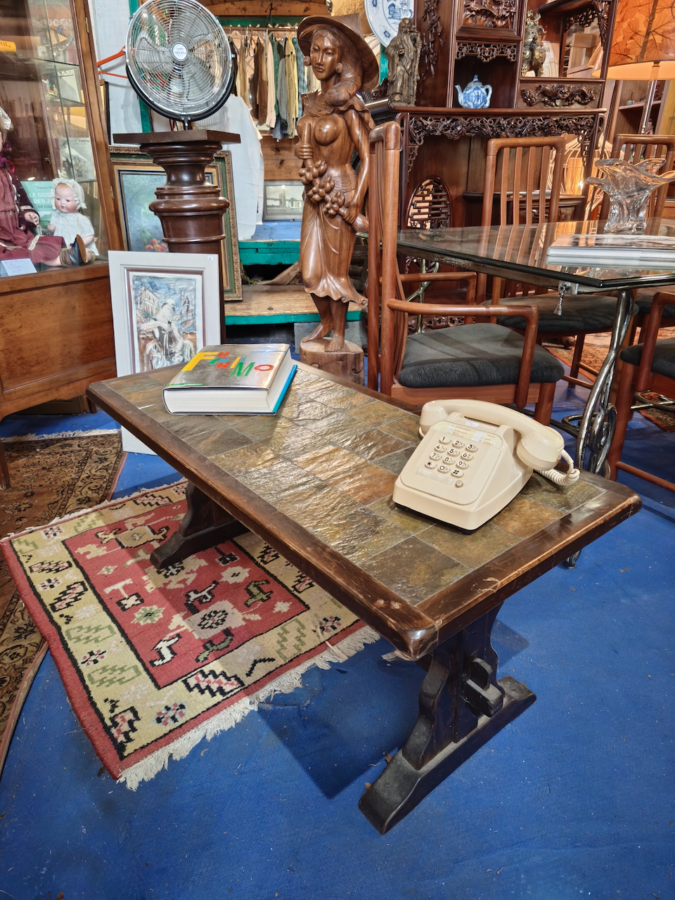 Table Basse Vintage 70 Bois et Pierre – Image 4