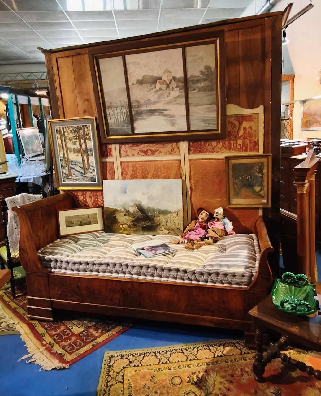 Lit Banquette Louis Philippe en Noyer Epoque XIXème literie neuve – Image 10