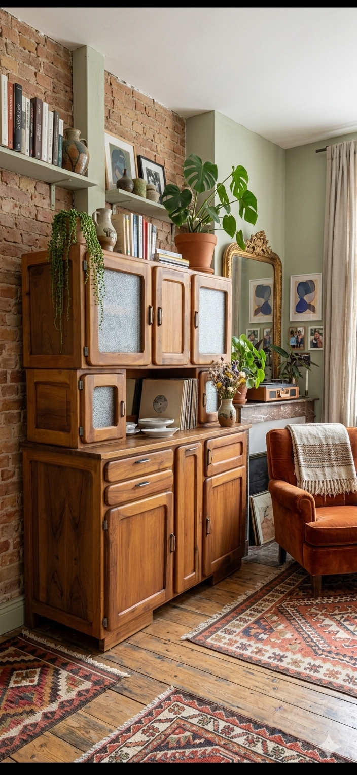 Buffet Mado en Noyer Vintage des Années 40 – Image 4