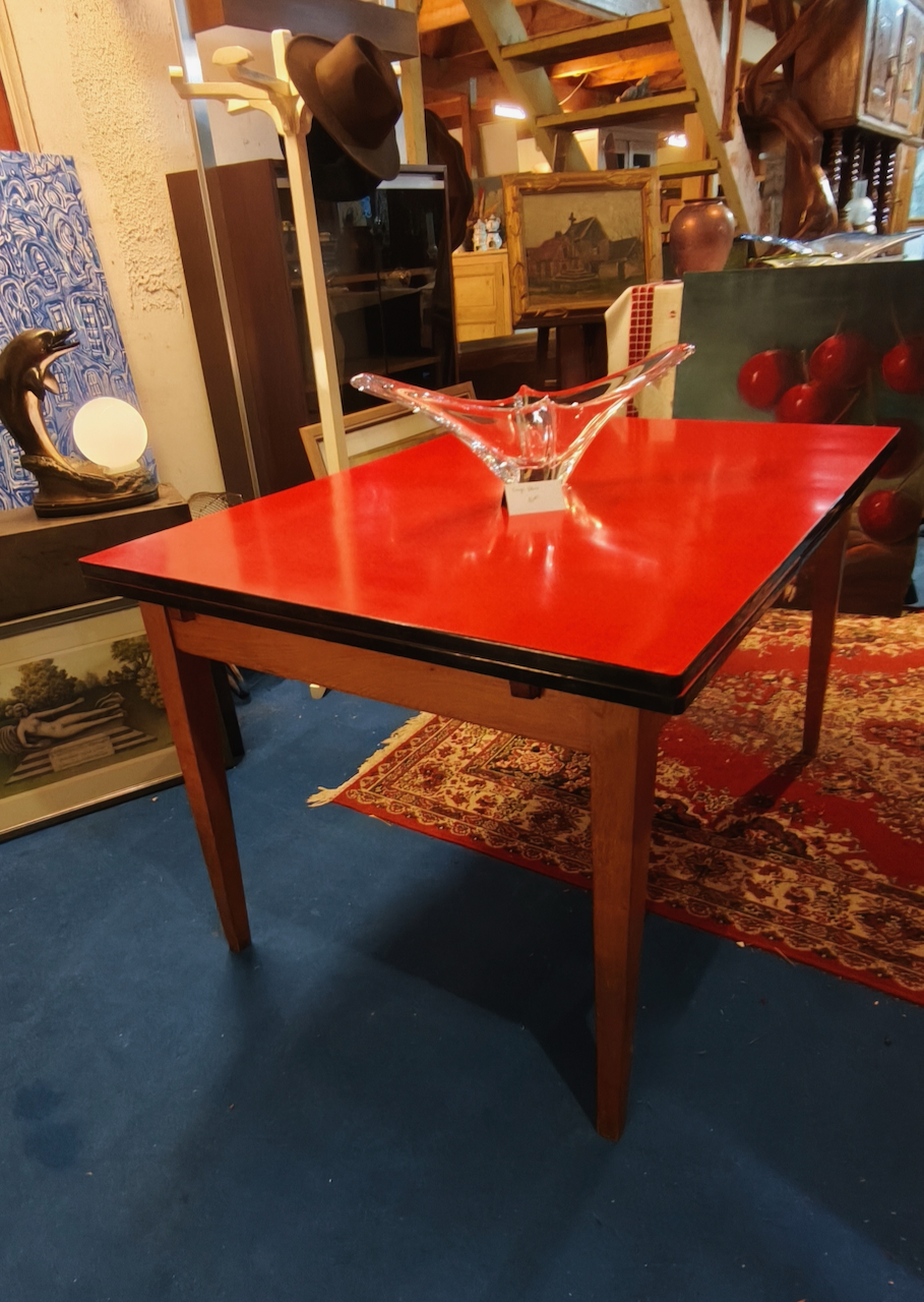 Table Formica plateau rouge Vintage années 40 – Image 5