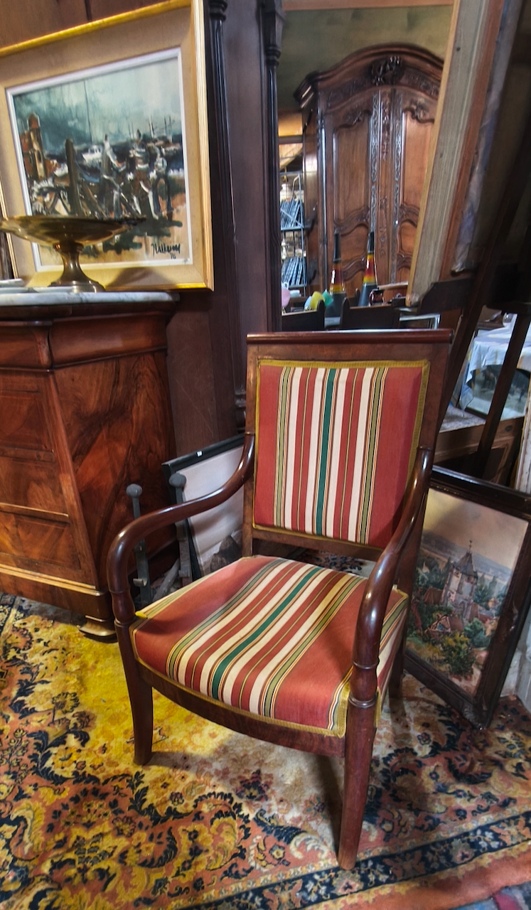 Fauteuils restauration en Acajou (paire) Epoque XIXème – Image 3