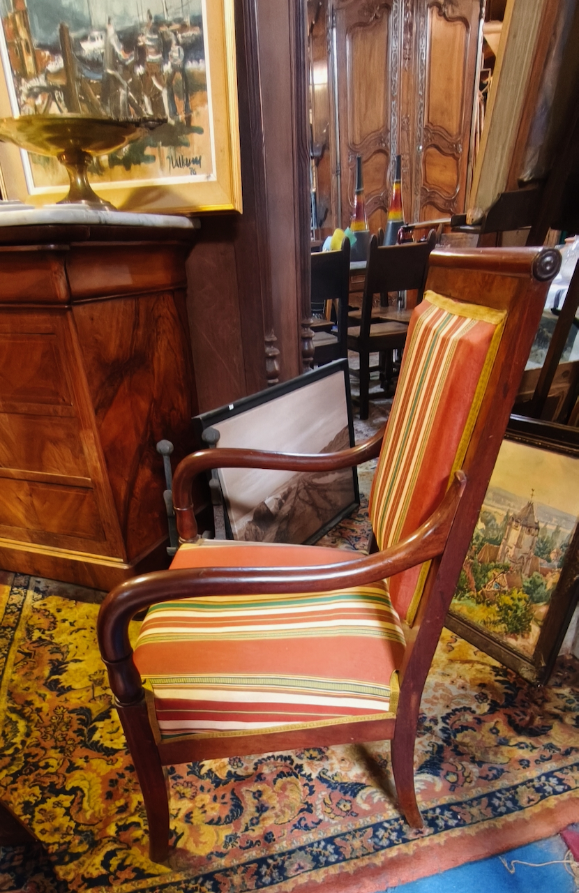 Fauteuils restauration en Acajou (paire) Epoque XIXème – Image 4