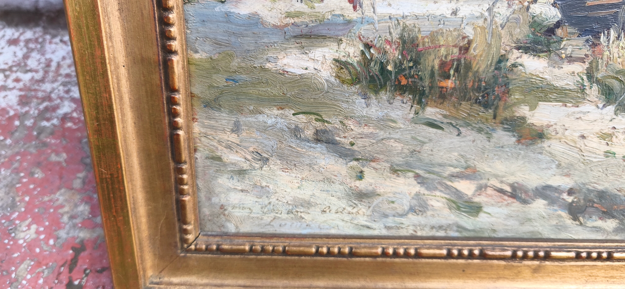 Tableau Cabié Louis Alexandre "bateaux de pêche" Huile sur panneau – Image 3