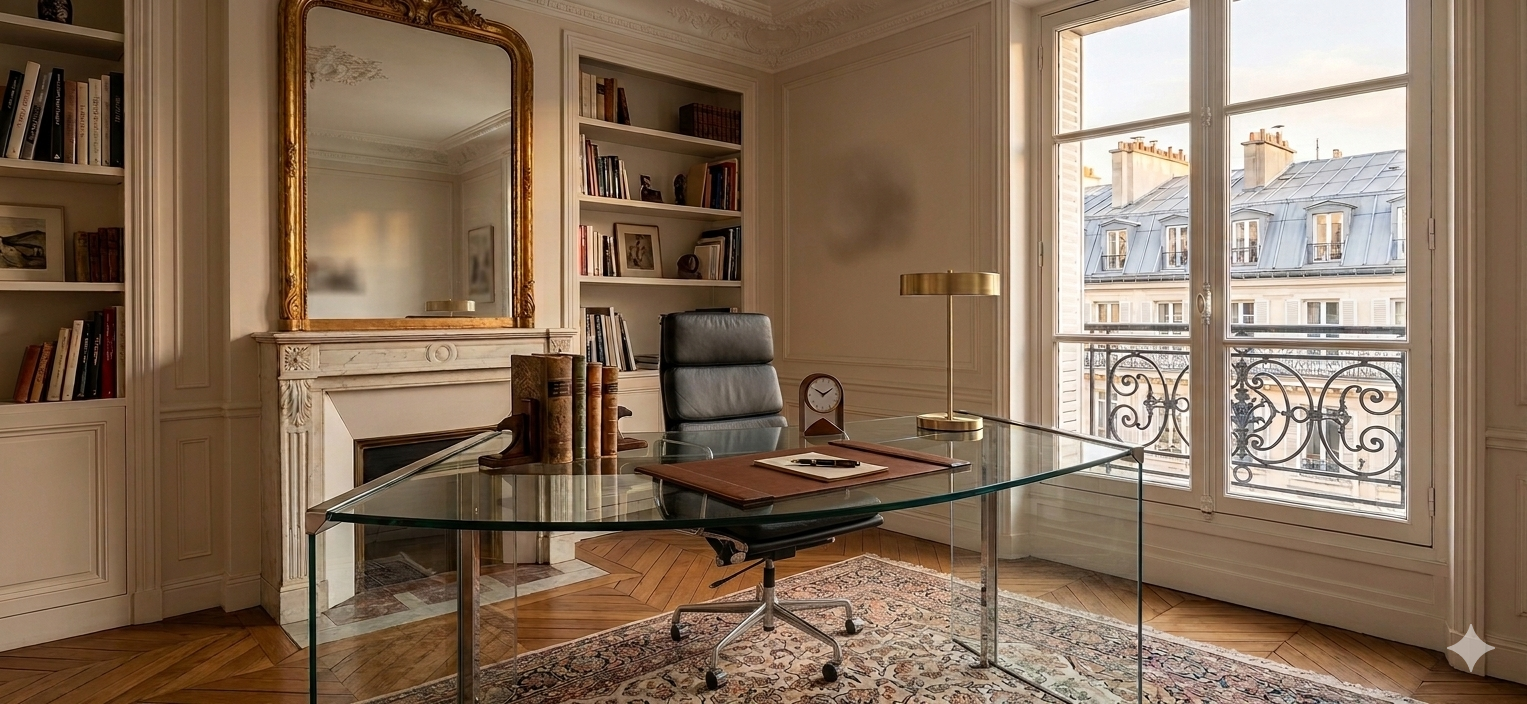 Gallotti et Radice grand bureau Président en verre Vintage années 80 Italie – Image 12