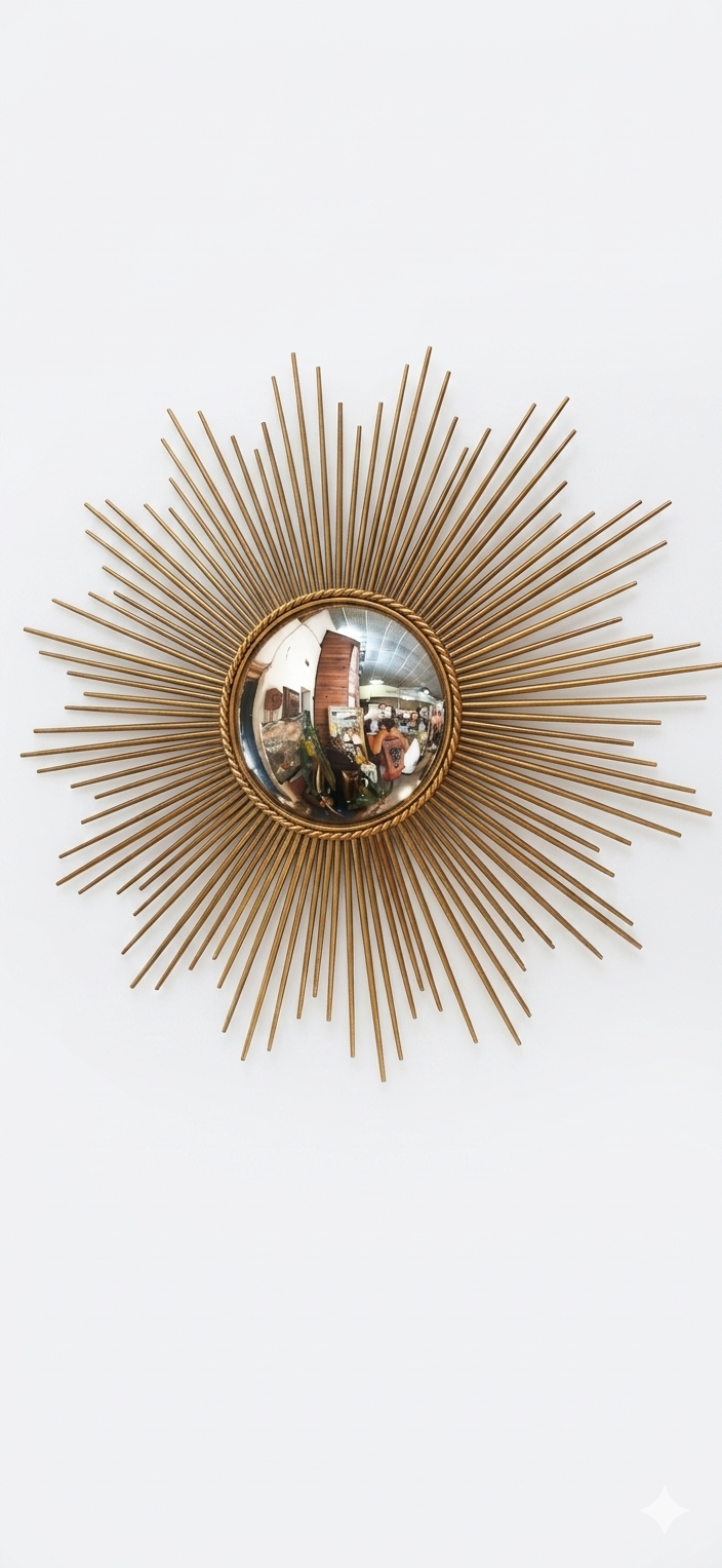 Miroir Chaty Vallauris Vintage 70 Miroir de sorcière – Image 5