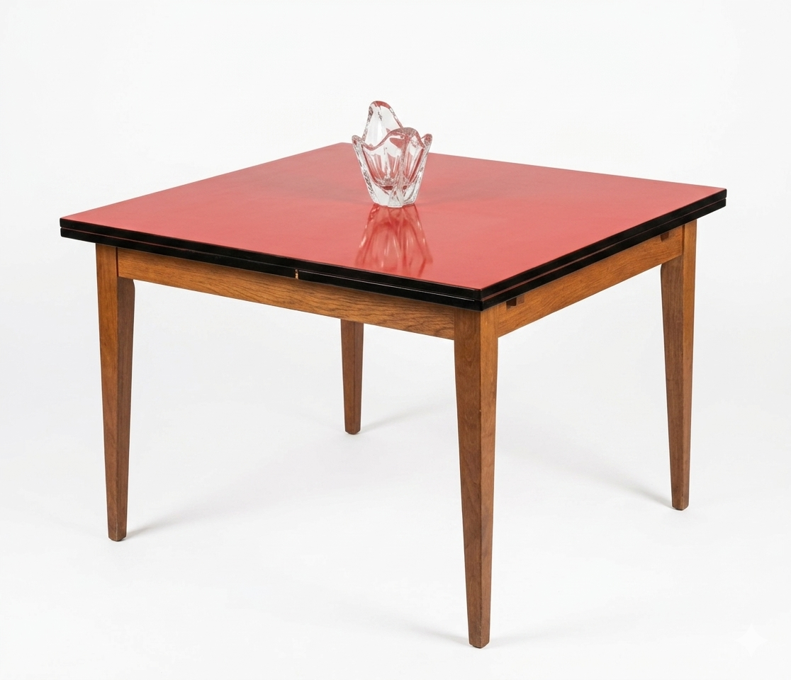 Table Formica plateau rouge Vintage années 40 – Image 7