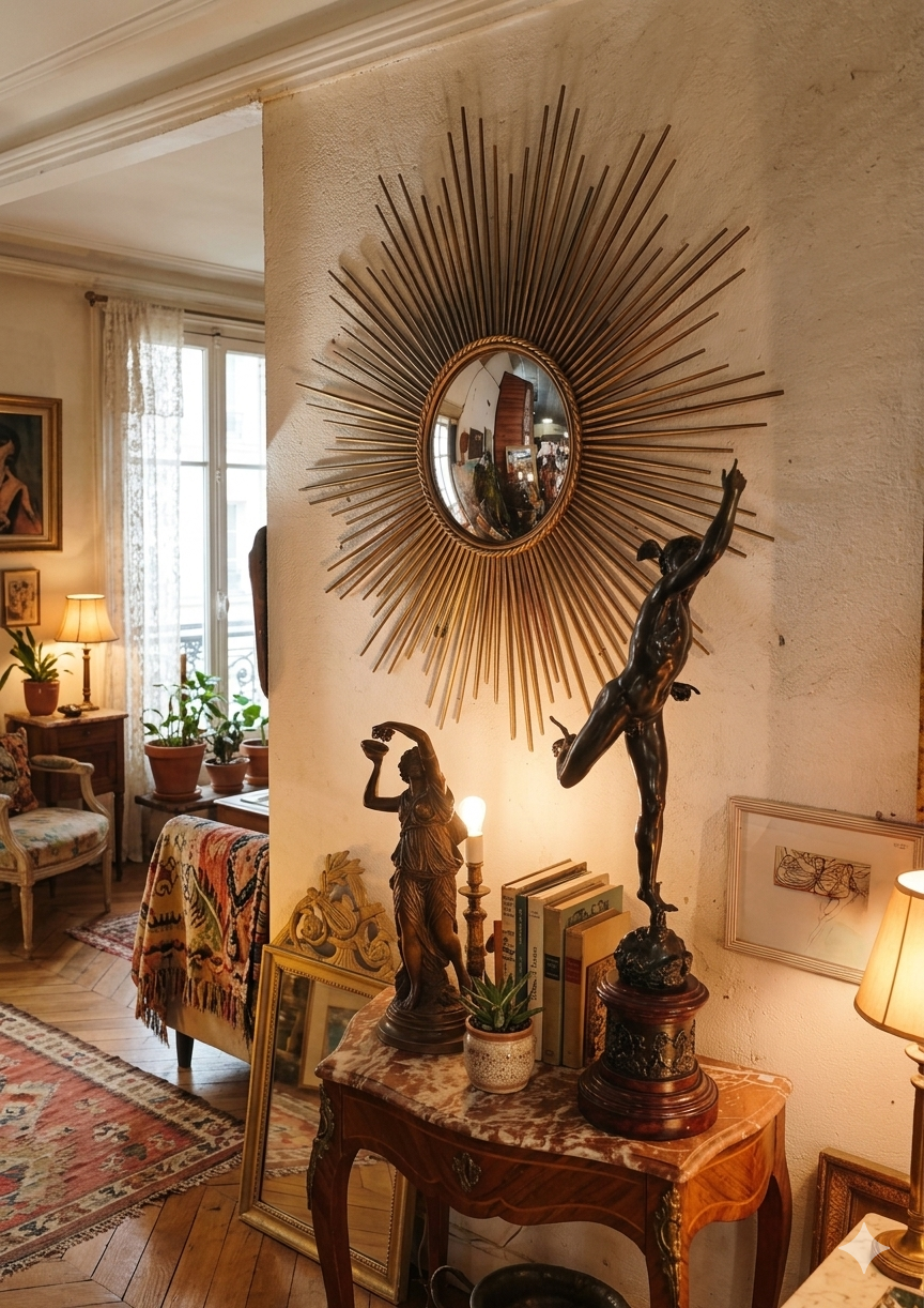 Miroir Chaty Vallauris Vintage 70 Miroir de sorcière – Image 6