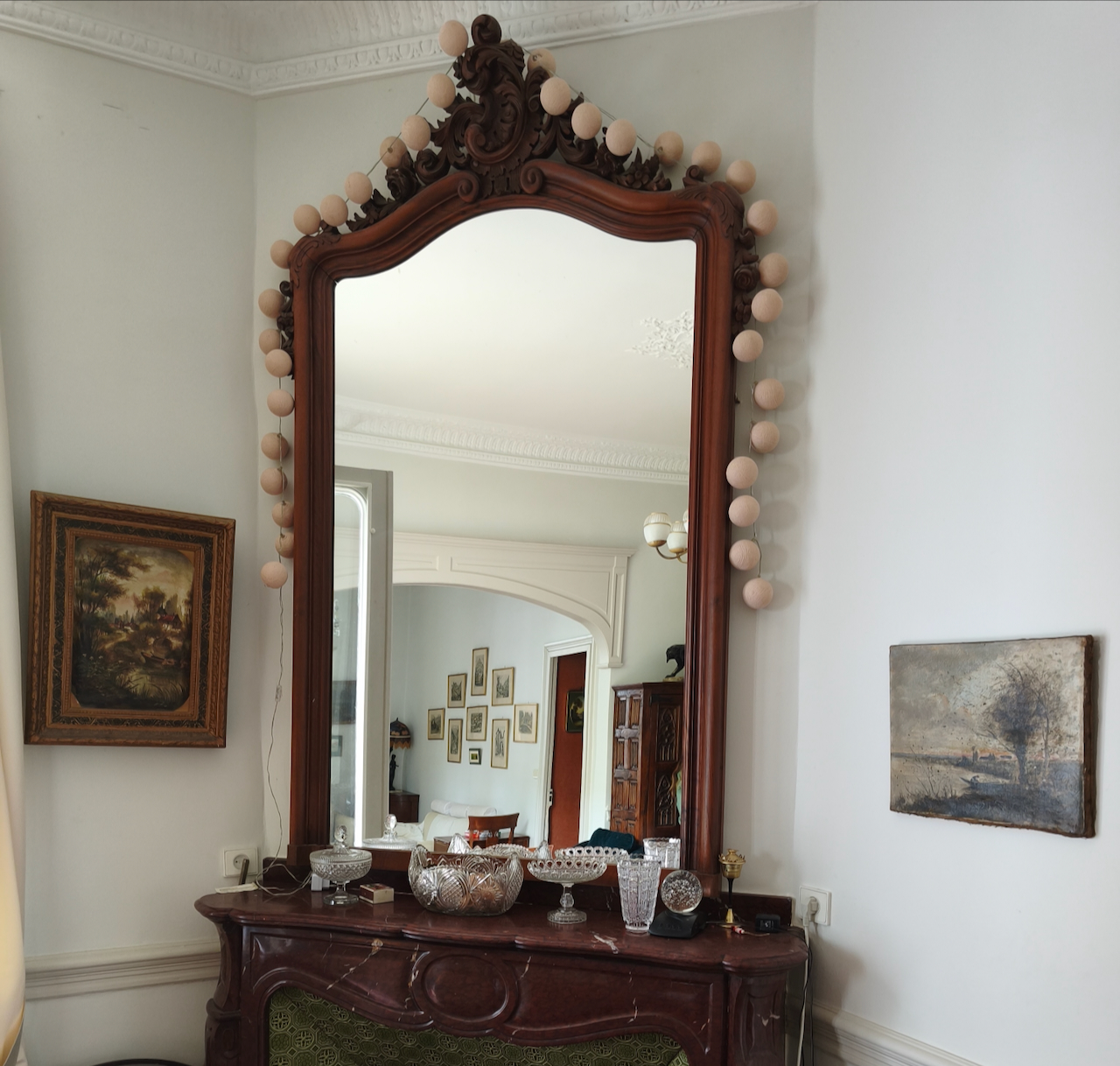 Miroir en Noyer de Style Rocaille Epoque fin XIXème – Image 7