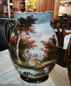 Vases balustres à anses ( paire) en Porcelaine Epoque XIXème – Image 3